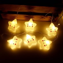 Mobgift Şerit LED Işıklı Gülen Yıldız 2 Metre 10’lu (Beyaz)