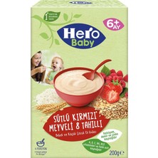 Hero Baby Kaşık Maması 200GR Sütlü Kırmızı Meyveli 8 Tahıllı (6 Lı Set)