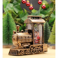 Hediye Biziz Yılbaşı Kar Küresi Noel Işıklı Dekoratif Noel Baba Treni Merry Christmas