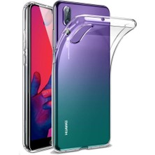 Huawei P20 Kılıf Ince Şeffaf Silikon Kılıf + Esnek Nano Cam