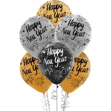 Kikajoy Mutlu Yıllar Çift Taraf Baskılı Metalik Balon 100'LÜ