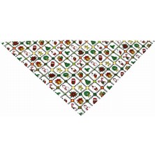 Mixpet Kedi Köpek Yılbaşı Temalı Bandana Medium Beyaz 42 x 42 x 65 cm cm