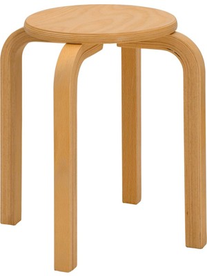 Ens Kids Collection Naturel Ahşap Dayanıklı Çocuk Taburesi - 31 cm