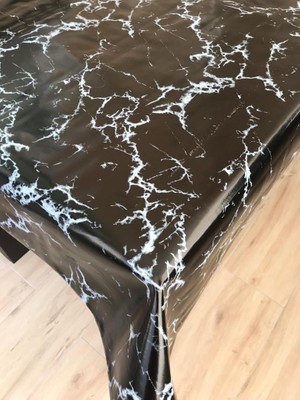 Yüksel Halı Mefruşat Muşamba Masa Örtüsü Astarlı Siyah