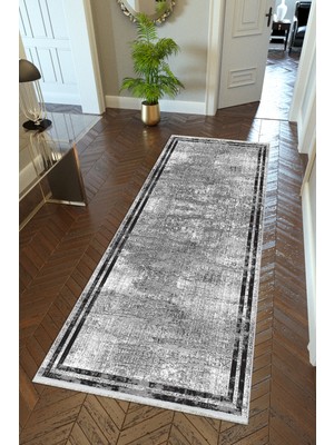 10 Post Online Yolluk Doku Gri Kaymaz Kesme Yıkanabilir Ince Dijital Baskı Koridor Halısı