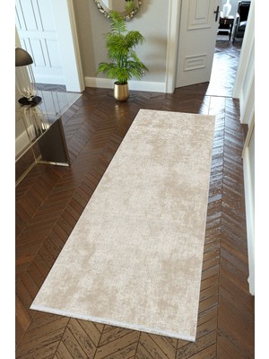 10 Post Online Yolluk Doku Bej Krem Kaymaz Kesme Yıkanabilir Ince Dijital Baskı Koridor Halısı