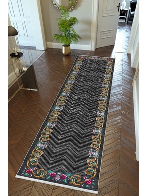 10 Post Online Yolluk Gri Siyah Bordo Kaymaz Kesme Yıkanabilir Ince Dijital Baskı Koridor Halısı