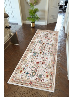 10 Post Online Yolluk Otantik Bej Kaymaz Kesme Yıkanabilir Ince Dijital Baskı Koridor Halısı