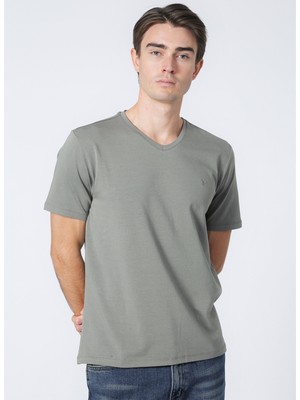 Fabrika Haki Erkek Basic Modal T-Shirt ROMEO-V