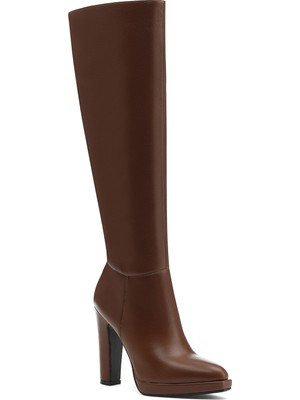 Nine West Lafel 1pr Kahverengi Kadın Topuklu Çizme