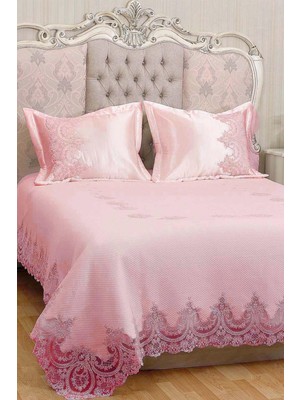 Evlen Home Collection Mihrimah %100 Pamuk Pike Takımı (6 Parça) Pudra