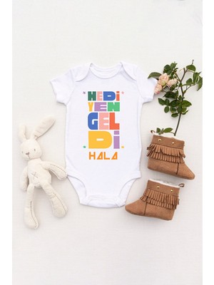 Tuğba Baby Unisex Bebek Hediyen Geldi Hala Baskılı Body Zıbın