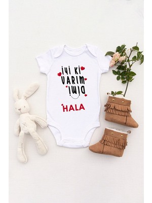 Tuğba Baby Unisex Bebek Iyi Ki Varım Dimi Hala Baskılı Body Zıbın