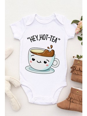 Tılsım Store Unisex Bebek Sıcak Çay Baskılı Body Zıbın
