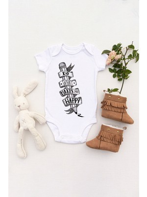 Tılsım Store Unisex Bebek Seni Ne Mutlu Ediyorsa Onu Yap Baskılı Body Zıbın