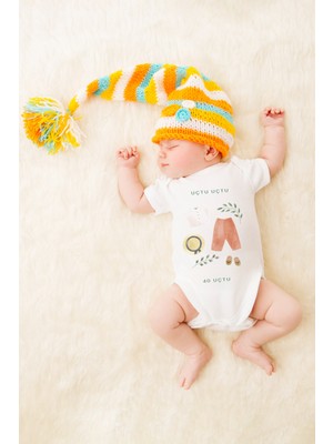 Tılsım Store Unisex Bebek Uçtu Uçtu 40 Uçtu Body Zıbın