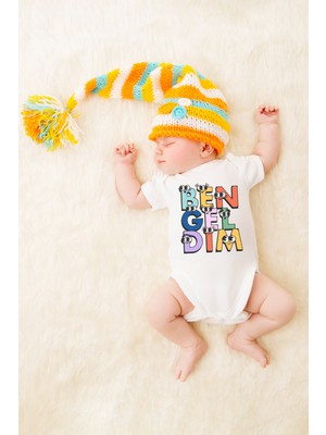 Tılsım Store Unisex Bebek Ben Geldim Baskılı Body Zıbın