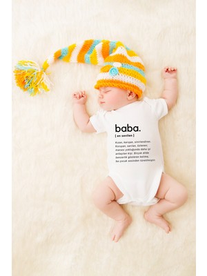 Tılsım Store Unisex Bebek Baba Baskılı Body Zıbın