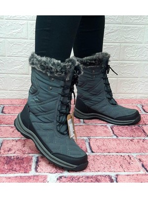 Hammer Jack Usoa Gri Renk Paraşüt Malzeme Su Geçirmez Kar Çizmesi İçi Kürklü Kadın Çizme