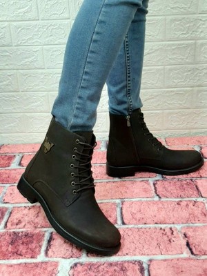 Voyager 3517 Kahverengi Deri Bağcıklı Fermuarlı Kaymaz Kaliteli Erkek Bot