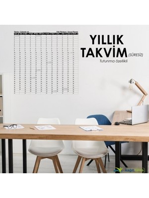 Cengo Yıllık Planlayıcı Takvim Doldurulabilir Beyaz Tahta Kalemi 100x100 Cm Duvara Uygun