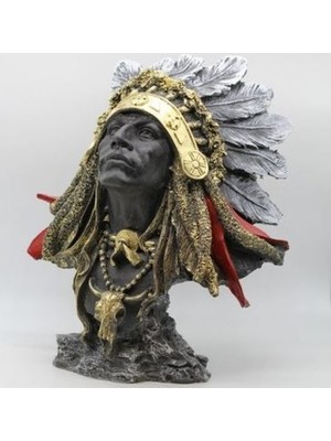 Gülçin Alçı Kalıp Dünyası Kızılderili Şef Biblo Büst