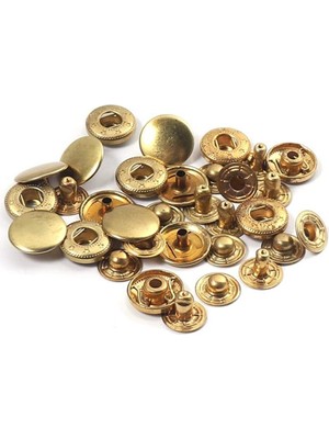 Tuhafiyecimiz 15 mm Mont Çıtçıt Alfa 100 Adet (Altın) Sarı