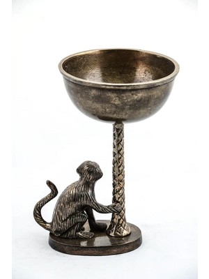 Lilibeaty Zamak’tan Dekoratif Maymun Çerezlik Biblo 28 cm Dekoratif Hediyelik