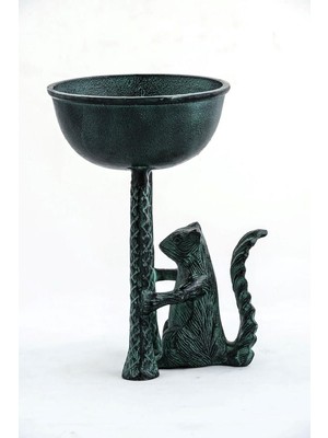Lilibeaty Zamak’tan Dekoratif Sincap Çerezlik Biblo 27 cm Hediyelik