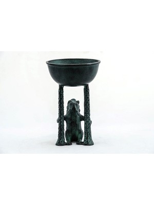 Lilibeaty Zamak’tan Dekoratif Sincap Çerezlik Biblo 27 cm Hediyelik