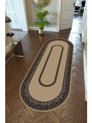 10 Post Online Yolluk Kahverengi Siyah Bej Kaymaz Kesme Yıkanabilir Ince Dijital Baskı Koridor Halısı