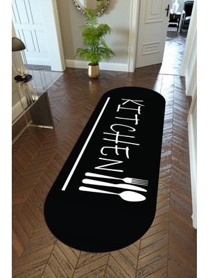 10 Post Online Yolluk Mutfak Halısı Kitchen Siyah Beyaz Kaymaz Kesme Yıkanabilir Ince Dijital Baskı Koridor Halısı