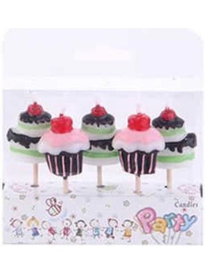 Partici Cupcake Temalı Mum Seti