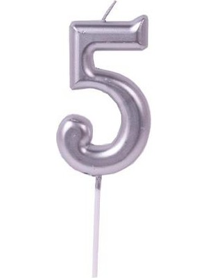 Partici 5 Rakam Mum Gümüş