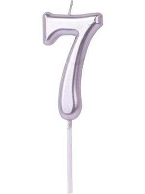 Partici 7 Rakam Mum Gümüş