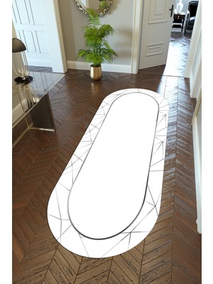 10 Post Online Yolluk Gri Beyaz Kaymaz Kesme Yıkanabilir Ince Dijital Baskı Koridor Halısı