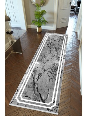 10 Post Online Yolluk Çerçeve Mermer Gümüş Gri Siyah Beyaz Kaymaz Kesme Yıkanabilir Ince Dijital Halısı