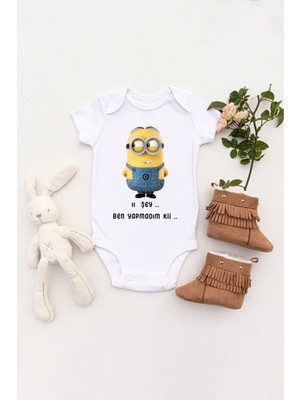 Tuğba Baby Unisex Bebek Iı Şey Ben Yapmadım Ki.. Baskılı Body Zıbın