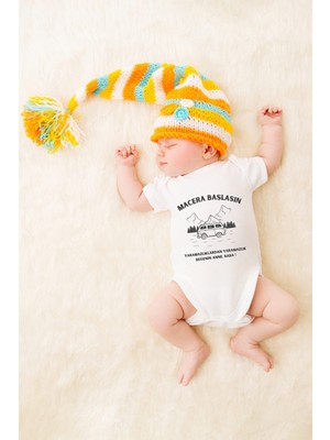 Tuğba Baby Unisex Bebek Macera Başlasın Baskılı Body Zıbın