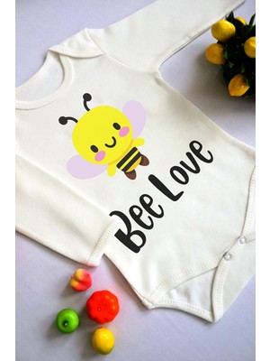 Tuğba Baby Unisex Bebek Bee Love Baskılı Body Zıbın