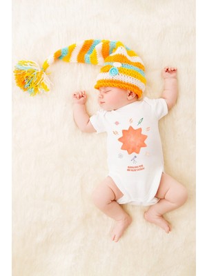 Unisex Bebek Buralara Yeni Bir Yıldız Doğdu Baskılı Body Zıbın