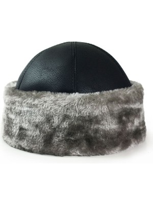 Shark Anatolia Deri Börk Şapka Boz Kürk