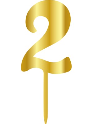 Dipak Gold Renk 2 Rakam Pasta Üstü Parlak Pleksi