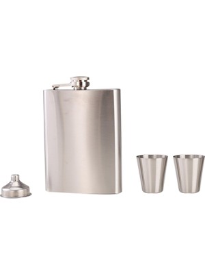 Dolity Taşınabilir Hip Flask Seti Huni Bardak Likör Alkol Paslanmaz Çelik Gümüş Gümüş 13.5x9 cm (Yurt Dışından)