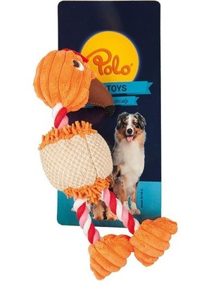Polo Peluş Ip Ayaklı Tavuk 3 Renk Köpek Oyuncağı 28 cm