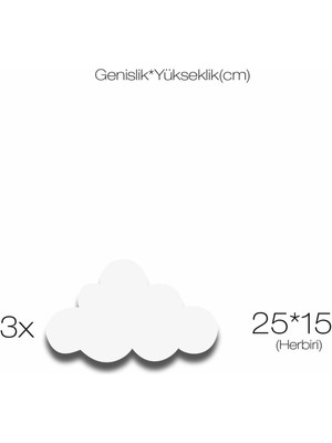 Hellove 3 Ahşap Bulut Ahşap Duvar Dekoru Çocuk Odası Süsü
