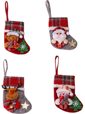 Shopfocus Noel Yeni Stil Yaratıcı Bebek Noel Çorap Hediye Çantası (Yurt Dışından)