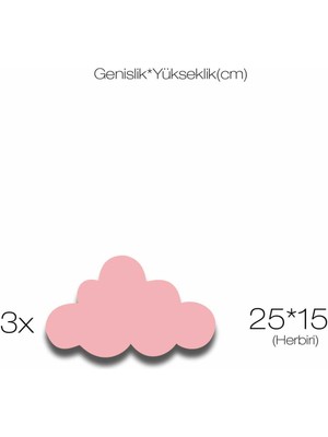 Hellove 3 Ahşap Bulut Ahşap Duvar Dekoru Çocuk Odası Süsü