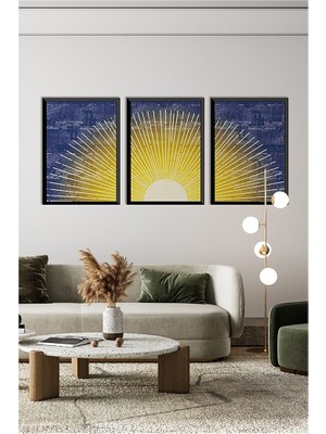 Özcanlar Çerçeve Çerçeveli Tablo Çerçeveler Dekorasyon Ev Dekoru Üçlü Çerçeve