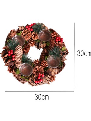 Elaccent F Fityle Kozalaklı Noel Mumluk Şamdan Masaüstü  (Yurt Dışından)